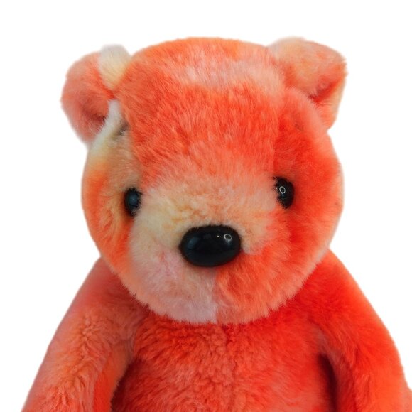 Ty Beanie Buddies Tangerine Orange Teddy Bear Plush 14" Stuffed Animal 2001 Vtg - Picture 2 of 8